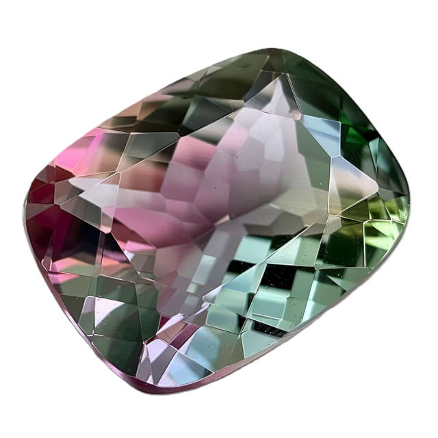 Tourmaline gemstone in a green-pink hue